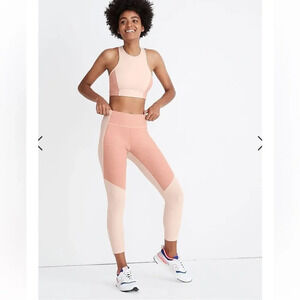 Madewell X Outdoor Voices® 3/4 Warmup Two Tone‎ Pink Leggings Size Large